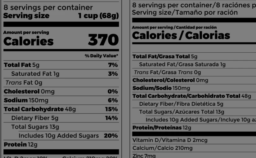 Etiquetado nutricional de productos alimenticios preenvasados para consumo humano para la población a partir de 3 años de edad