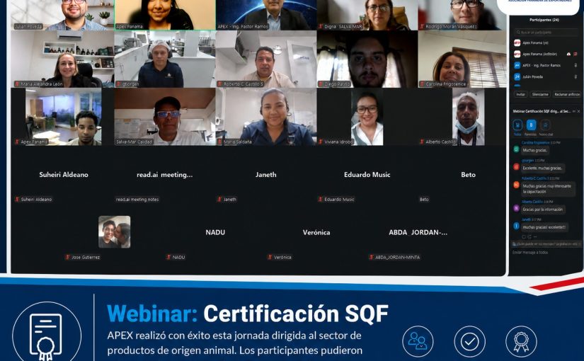 APEX capacita al sector exportador sobre la importancia de la Certificación SQF